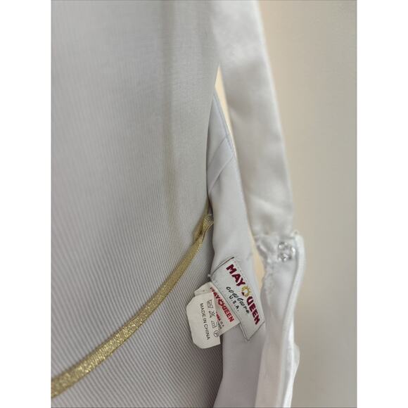 Bride Event Special Occasion May Queen Pearl White couture Dress Sz M Classy Y2K - Picture 11 of 14